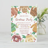 Ugly Sweater Kerstparty Kaart (Staand voorkant)