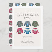 Ugly Sweater Kerstparty nodigt uit Kaart (Voorkant / Achterkant)