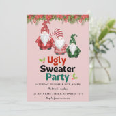 Ugly Sweater Kerstparty Uitnodiging (Staand voorkant)