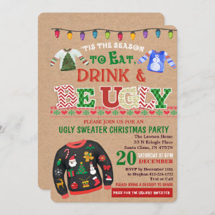 Ugly Sweater Kerstparty Uitnodiging