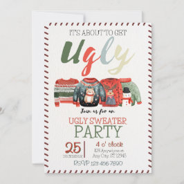 Ugly Sweater Kerstparty Uitnodiging