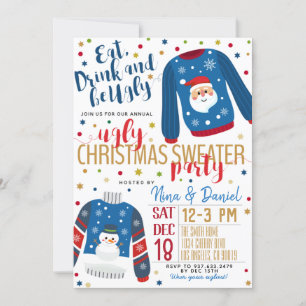 Ugly Sweater Kerstparty Uitnodiging