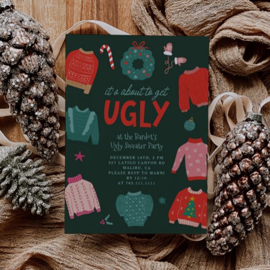 Ugly Sweater Kerstparty Uitnodiging