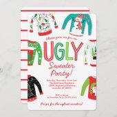 Ugly Sweater Kerstparty Uitnodiging (Voorkant / Achterkant)