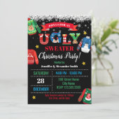 Ugly Sweater Kerstparty Uitnodiging (Staand voorkant)