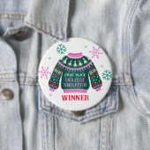 Ugly Sweater Party 1e plaats Winnaar wedstrijd Ronde Button 4,0 Cm (In situ)