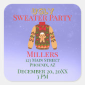 Ugly Sweater Party Herinnering Vierkante Sticker (Voorkant)