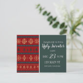 Ugly Sweater Party Invitation  Briefkaart (Staand voorkant)