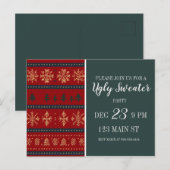 Ugly Sweater Party Invitation  Briefkaart (Voorkant / Achterkant)