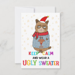 Ugly Sweater party invitation, Christmas party Kaart