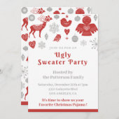 Ugly Sweater Party Invitation entreprise Nordic (Devant / Derrière)