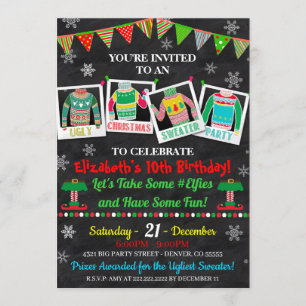 Ugly Sweater Party Invitation Kaart