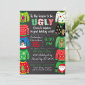 Ugly Sweater Party Invitation - Kerstfeest Kaart (Staand voorkant)