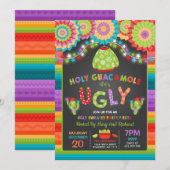 Ugly Sweater Party Invite Fiesta Heilige Guacamole Kaart (Voorkant / Achterkant)