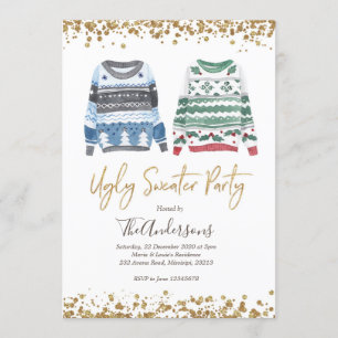 Ugly Sweater Party kerstvakantie uitnodiging