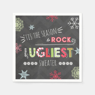 Ugly Sweater Party Napkin Het seizoen Chalkboard Servet