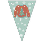 Ugly Sweater Party Red en Green Bunting Banner (Eerste vlag)