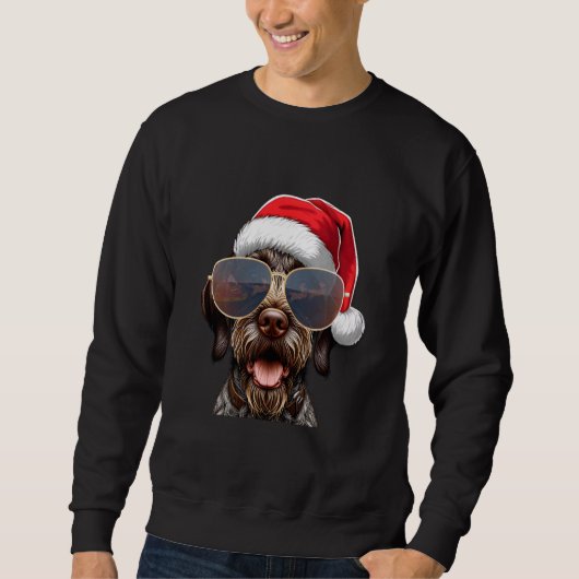 Ugly Sweater Santa Duitse Wirehaired Pointer Dog C (Voorkant)