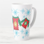 Ugly Sweater Snowflakes Pattern Latte Mok (Rechterhoek)