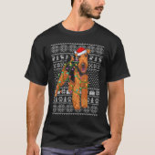 Ugly Sweater Style Santa Airedale Terrier Dog Chri T-shirt (Voorkant)