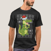 Ugly Sweater Style Xmas Lights Santa Crocodile Chr T-shirt (Voorkant)