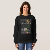 Ugly Sweater Style Xmas Lights Santa Ostrich Bird  (Voorkant volledig)