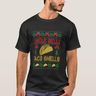 Ugly Xmas Jingle Bells Taco Shells Fast Food Joke T-shirt