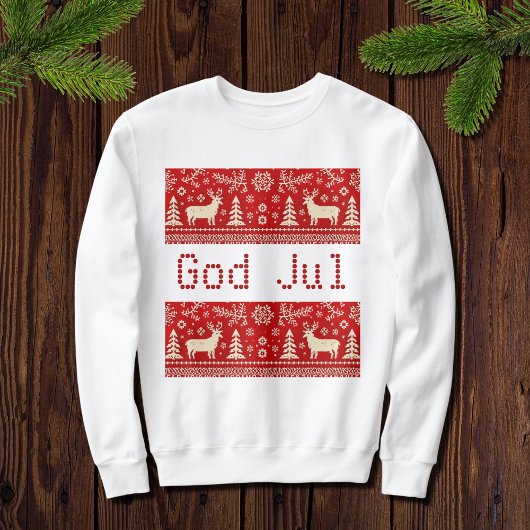 ugly Xmas -kintted look motifs Trui