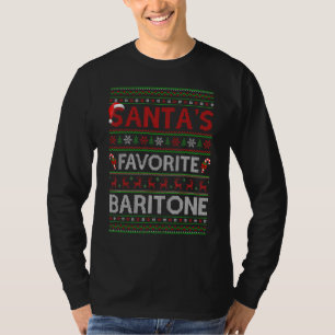 Ugly Xmas Lighting Santa's favoriete baritone Chri T-shirt