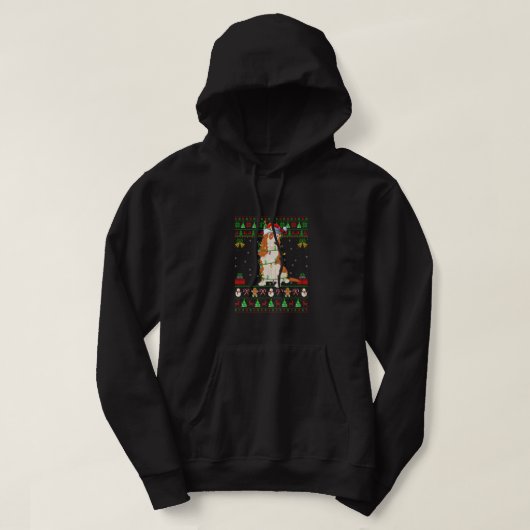 Ugly Xmas Lights Santa Cocker Spaniel Dog Christma Hoodie (Design voorkant)