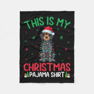 Ugly Xmas Santa Duitse Wirehaired Pointer Dog Chri Fleece Deken