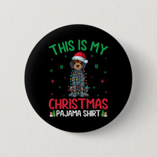 Ugly Xmas Santa Duitse Wirehaired Pointer Dog Chri Ronde Button 5,7 Cm