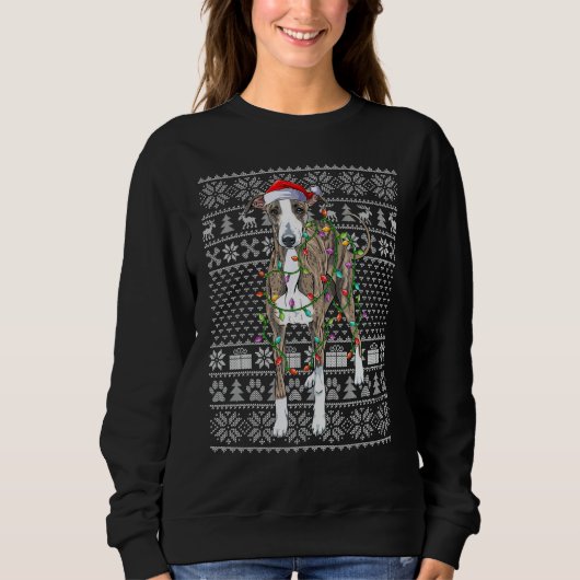 Ugly Xmas Sweater Style Italian Greyhound Dog Chri (Voorkant)