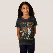 Ugly Xmas Sweater Style Licht Bull Terrier Dog Ch T-shirt (Voorkant volledig)