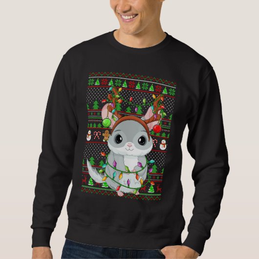 Ugly Xmas Sweater Style Lighting Chinchilla Christ (Voorkant)