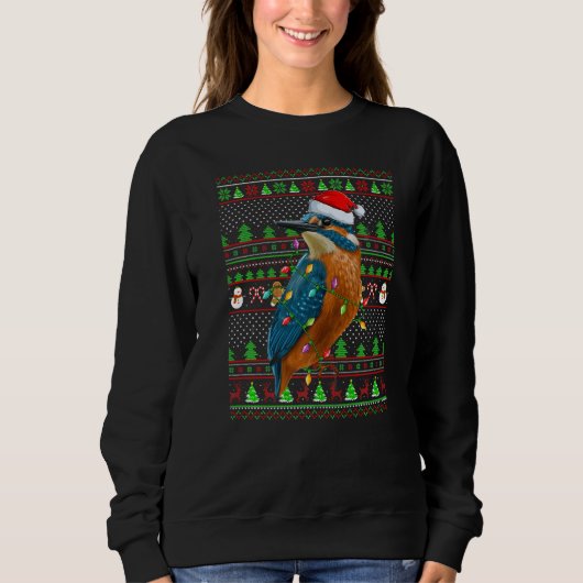 Ugly Xmas Sweater Style Lighting Kingfisher Bird C (Voorkant)