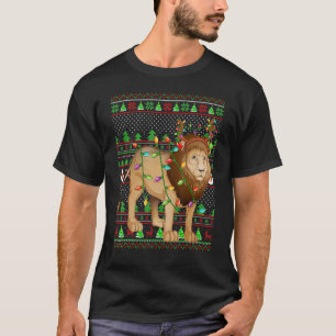Ugly Xmas Sweater Style Lighting Mountain Lion Chr T-shirt