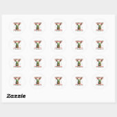 Ugly Xmas Sweater Style Lighting Turtle Christmas Ronde Sticker (Vel)