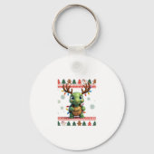 Ugly Xmas Sweater Style Lighting Turtle Christmas Sleutelhanger (Voorkant)