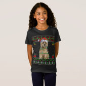 Ugly Xmas Sweater Style Santa Cairn Terrier Dog Ch T-shirt (Voorkant volledig)