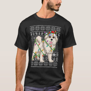 Ugly Xmas Sweater Style Santa Great Pyreneeën Dog T-shirt