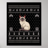 Ugly Xmas Sweater Style Siamese Cat Reindeer Chris Poster (Voorkant)