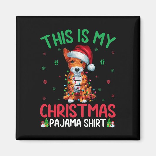 Ugly Xmas Tree Santa Speelgoed Fox Terriër Hond Ke Magneet (Voorkant)