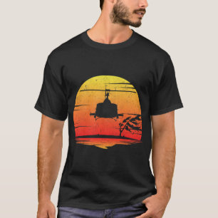 UH1 Huey Retro Helikopter stijl Vietnam CH T-shirt