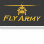 UH60 Blackhawk Fly Army (Transparante 4-inch breed Sticker (Voorkant)