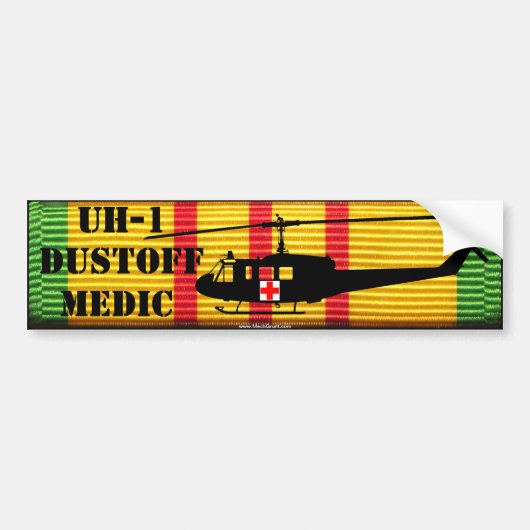 UH-1 "Huey" DUSTOFF MEDIC VSM Bumpersticker (Voorkant)