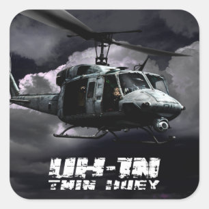 Uh-1N tweelingHuey Vierkante Sticker