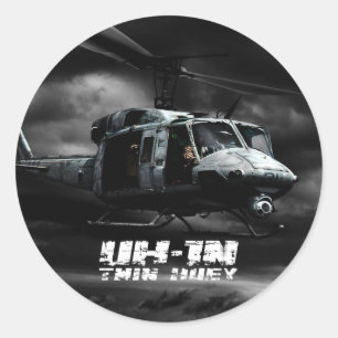 UH-1N Twin Huey Ronde Sticker