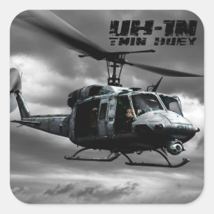 UH-1N Twin Huey Vierkante Sticker