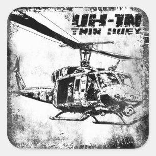 UH-1N Twin Huey Vierkante Sticker